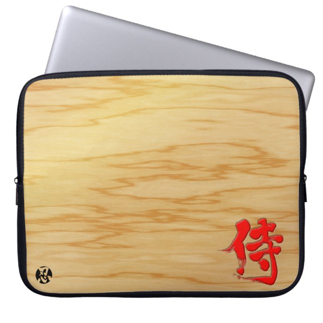 [Kanji] Samurai-Signaturformat mit rotem Buchstabe Laptopschutzhülle (Vorderseite)