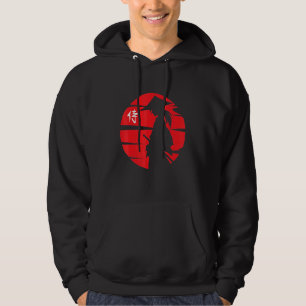 Kanji Stahl Auf Rotem Mädchen Silhouette Von Samur Hoodie