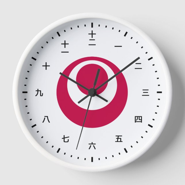 Kanji Uhr mit der Flagge von Okinawa, Japan (Vorderseite)