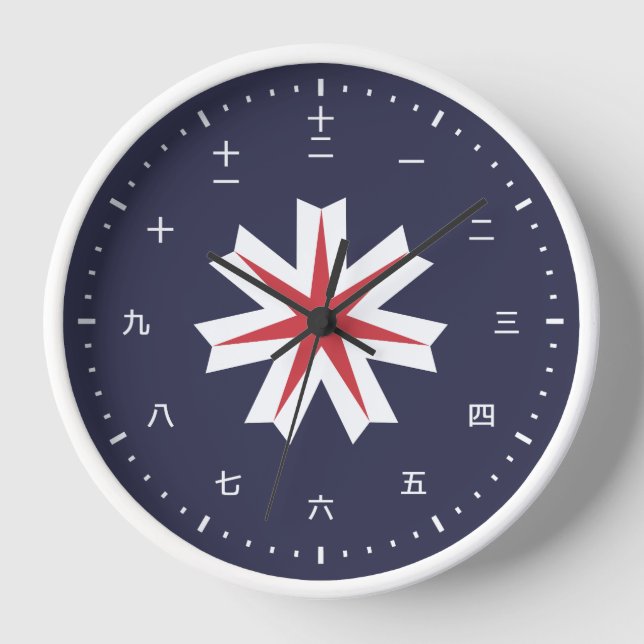 Kanji-Uhr mit Flaggschiff von Hokkaido, Japan Uhr (Vorderseite)