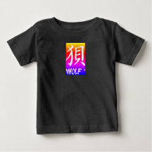 Kanji wolf raglan ärmeliger T - Shirt für Kleinkin