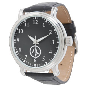 Kanji Zahl acht im Kreis Armbanduhr