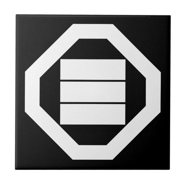 Kanji-Zeichen für drei Zeichen auf Tray Fliese (Vorderseite)