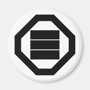 Kanji-Zeichen für drei Zeichen auf Tray Magnet