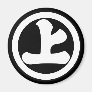 Kanji-Zeichen Jo im Kreis Magnet