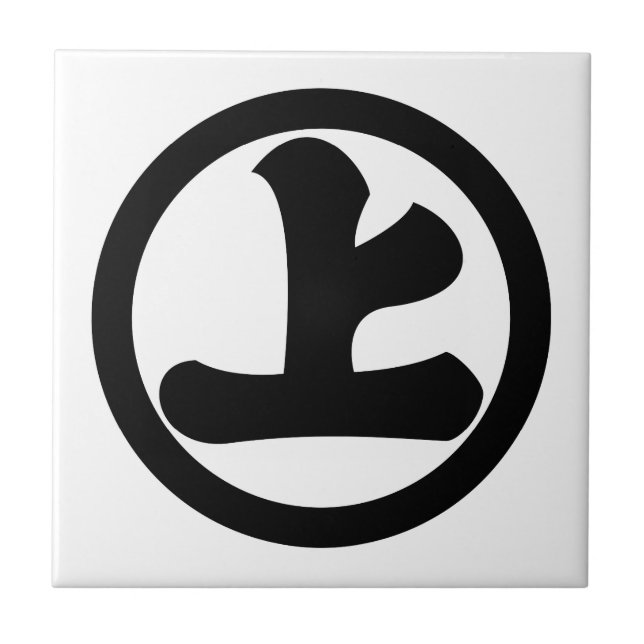 Kanji-Zeichen jo in Kreis Fliese (Vorderseite)