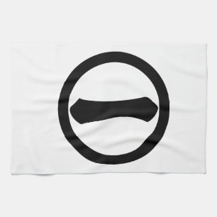 Kanji-Ziffer eins im Kreis Küchentuch