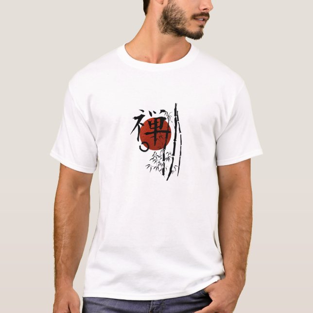 KanjiZen mit Enso und Bambus T-Shirt (Vorderseite)