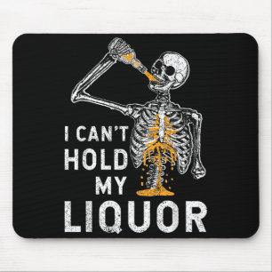 Kann Alkohol nicht halten Lustiges Halloween-Skele Mousepad