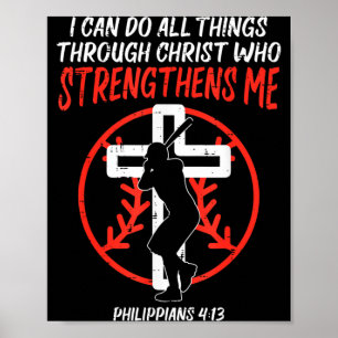 Kann alle Dinge Baseball Religiös Christlich Männe Poster