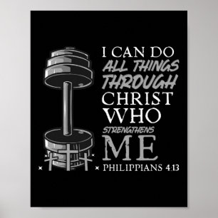Kann alle Dinge Gewichte Stemmer Christlich Fitnes Poster