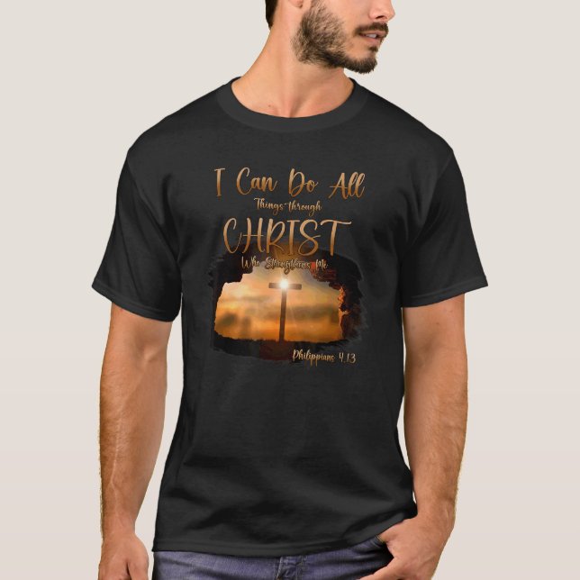 Kann alles durch Christus tun, der mich stärkt T-Shirt (Vorderseite)