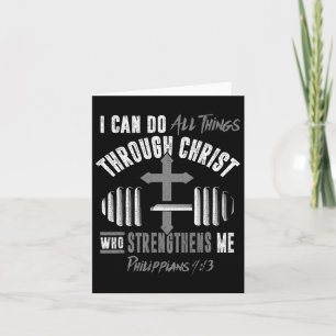 Kann alles tun Christlich Jesus Bodybuilding Wei Karte
