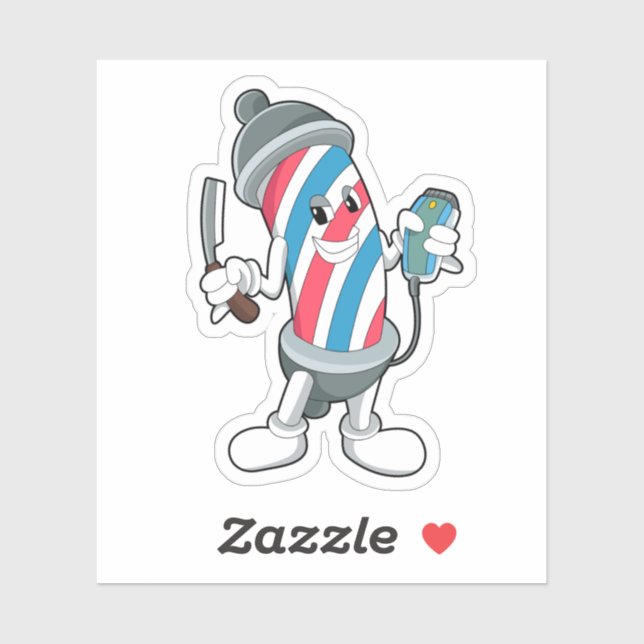 Kann als Friseur mit Razor Aufkleber (Blatt)