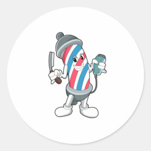 Kann als Friseur mit Razor Runder Aufkleber