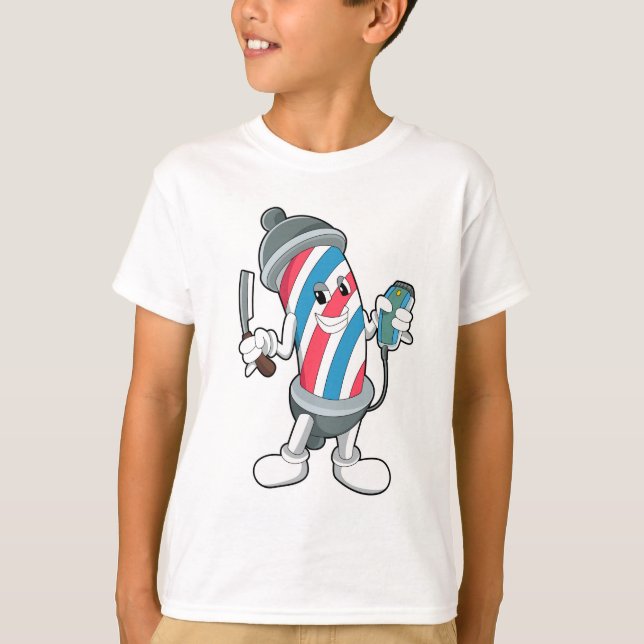 Kann als Friseur mit Razor T-Shirt (Vorderseite)