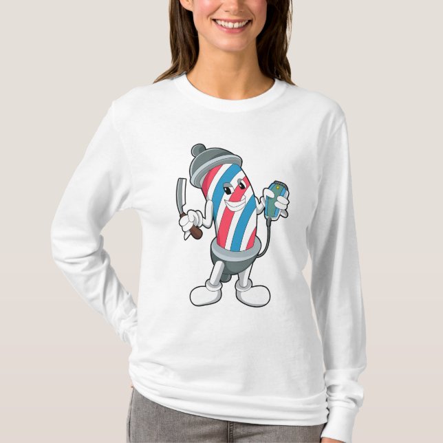 Kann als Friseur mit Razor T-Shirt (Vorderseite)