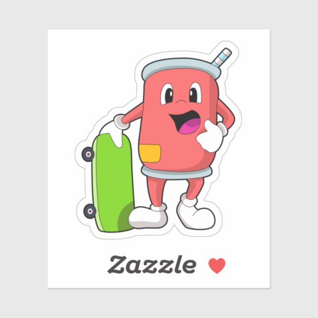 Kann als Skater mit Skateboard Aufkleber (Blatt)