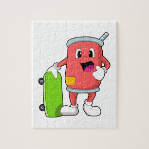 Kann als Skater mit Skateboard Puzzle