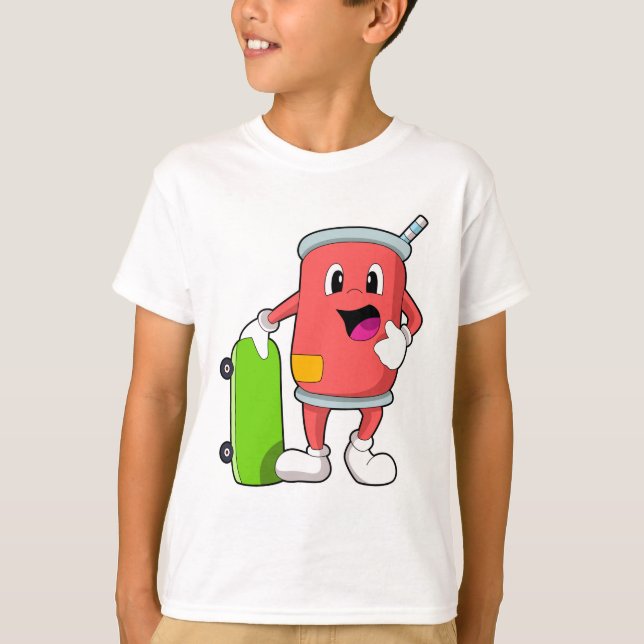 Kann als Skater mit Skateboard T-Shirt (Vorderseite)