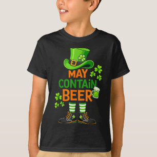 Kann Bier enthalten lustiger St. Patrick's Day Hum T-Shirt