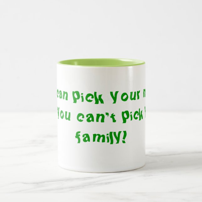 Kann deine Familie nicht auswählen Zweifarbige Tasse (Mittel)