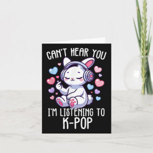 Kann dich nicht hören Ich höre K-Pop-Hase Finger H Karte