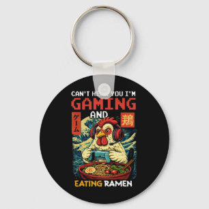 Kann dich nicht hören, ich zocke und esse Ramen-Hä Schlüsselanhänger