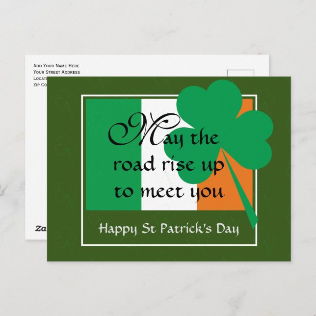 KANN DIE STRASSE AUFSTEIGEN | St. Patrick's Day Postkarte (Vorne/Hinten)