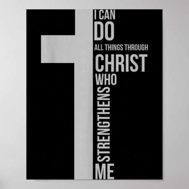 Kann Dinge tun durch Christus, der das Kreuz stärk Poster (Vorne)