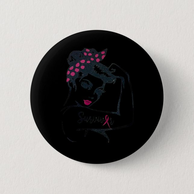 Kann es heilen Rosie Riveter Brustkrebs Überleben Button (Vorderseite)
