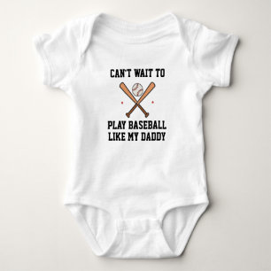 Kann es kaum erwarten, Baseball wie Daddy zu spiel Baby Strampler
