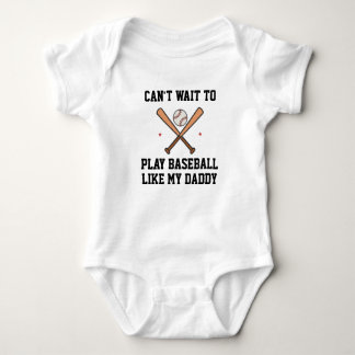 Kann es kaum erwarten, Baseball wie Daddy zu spiel Baby Strampler