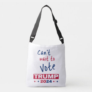 Kann es nicht warten, TRUMP 2024 zu wählen Tragetaschen Mit Langen Trägern