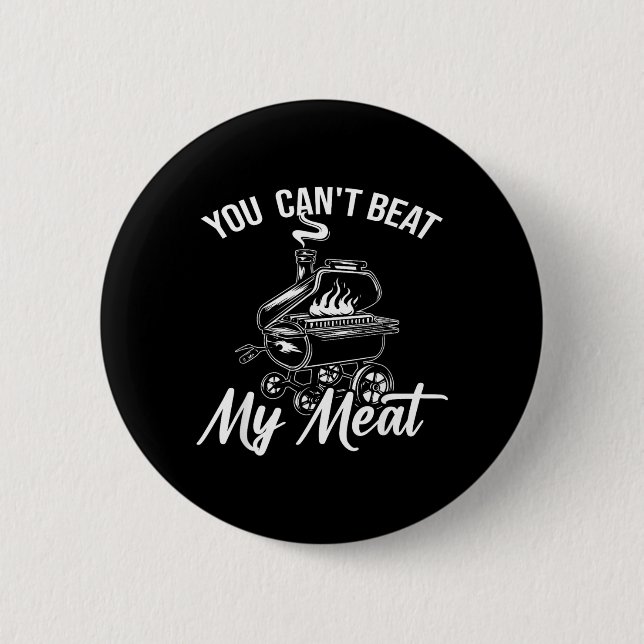 Kann Fleisch-BBQ-Raucher-Barbecue-Grill-Pitmaster  Button (Vorderseite)