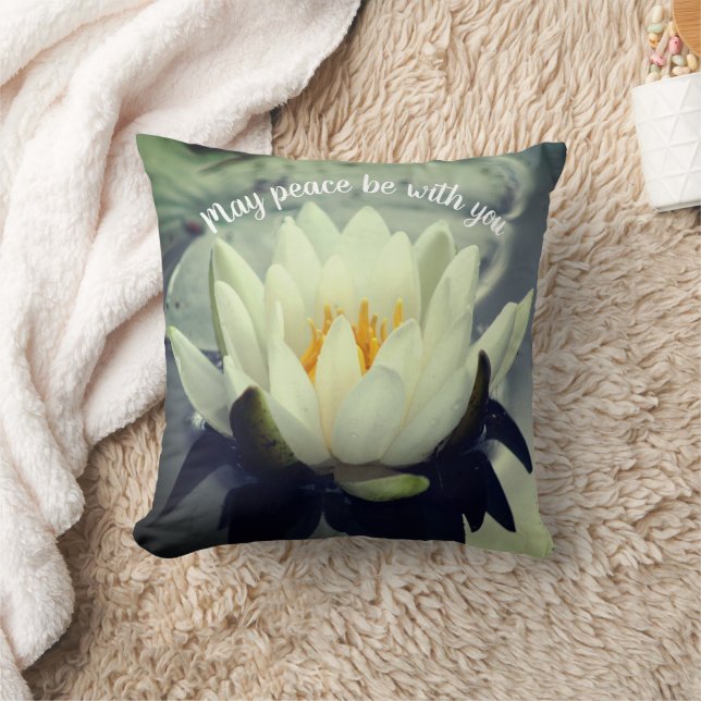 Kann Frieden mit Ihnen Lotus Inspiration sein Kissen (Decke)