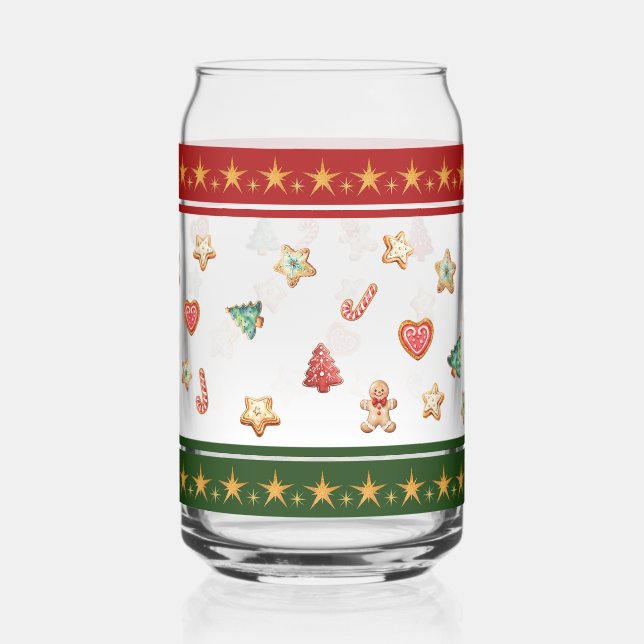 Kann Glas mit Weihnachtskeksen (Links)