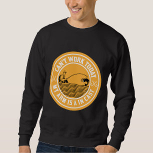 Kann heute arbeiten mein Arm ist in einem gegossen Sweatshirt