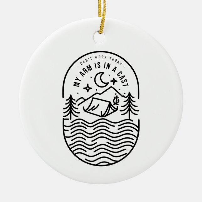 Kann heute nicht arbeiten, mein Arm ist in einer K Keramik Ornament (Vorne)