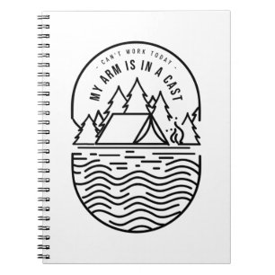 Kann heute nicht arbeiten, mein Arm ist in einer K Notizblock