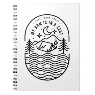 Kann heute nicht arbeiten, mein Arm ist in einer K Notizblock