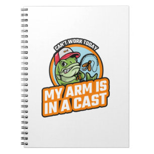 Kann heute nicht arbeiten, mein Arm ist in einer K Notizblock