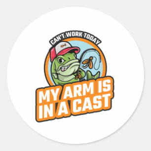 Kann heute nicht arbeiten, mein Arm ist in einer K Runder Aufkleber