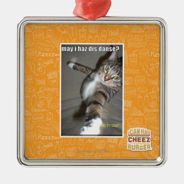 kann I haz DIS tanzen? Silbernes Ornament (Vorne)