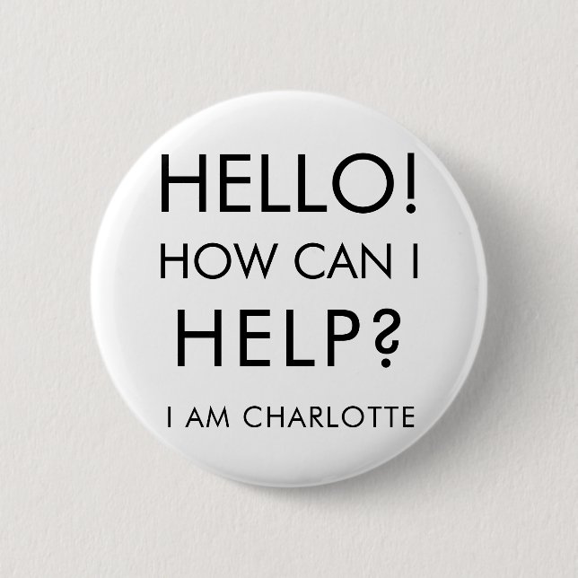 Kann ich bei der Charity-Event-Volunteer White Cus Button (Vorderseite)