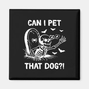 Kann ich das Halloween-Skelett des Hundes pflücken Magnet