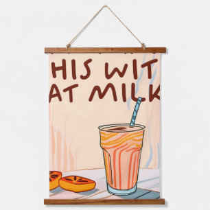 Kann ich das mit Hafermilch haben? Wandteppich Mit Holzrahmen
