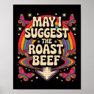Kann ich das Rinderbraten lustige Sprüche BBQ Sarc Poster