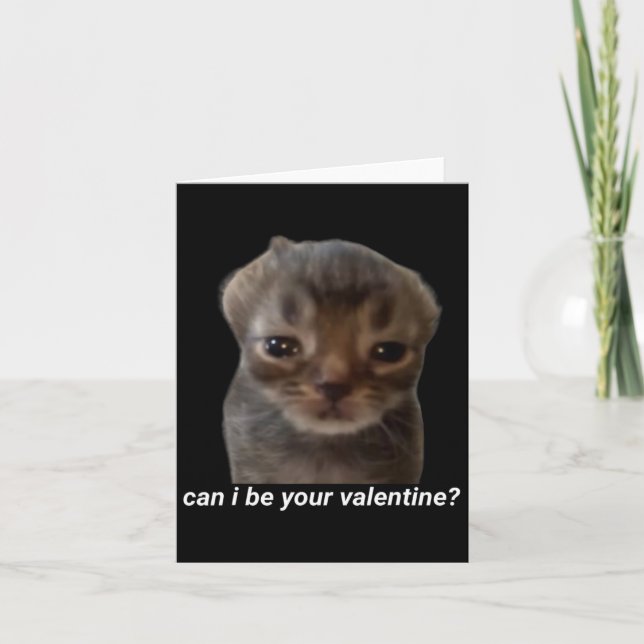 Kann ich deine Valentine Funny Cat Meme Brainrot G Karte (Vorderseite)
