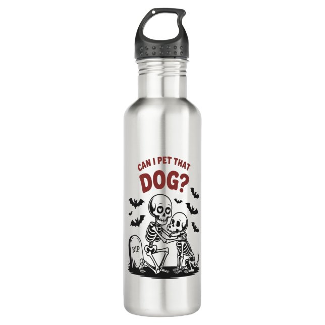 Kann ich diesen Hund Halloween essen? Edelstahlflasche (Vorderseite)